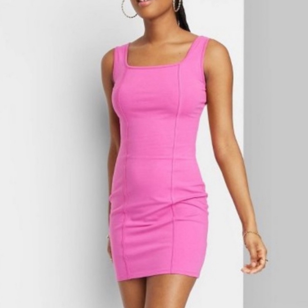 Wild Fable Pink Bodycon Dress- Magneta